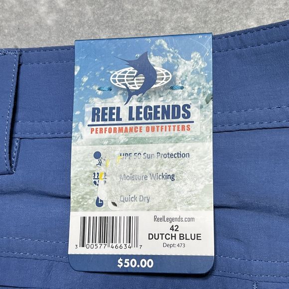 Reel Legends Dutch Blue Sandbar Shorts UPF 50 Sun Protection Size: 42 NWT - Picture 16 of 16